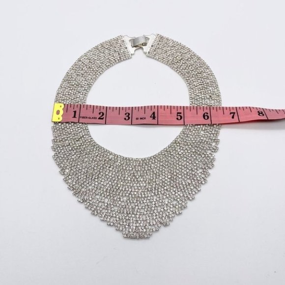 Vintage Metallic Rhinestone Set Crystal Choker - Picture 11 of 13
